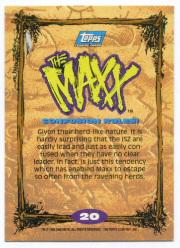 THE MAXX TRADING CARDS #20 Confusion Rules; Topps Card - Picture 2 of 2