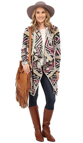 LUCKY BRAND INTARSIA CARDIGAN OPEN 