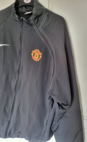 Nike Manchester United Track Jacket Medium Grey 04/05 Football Windbreaker Rain - Picture 7 of 13