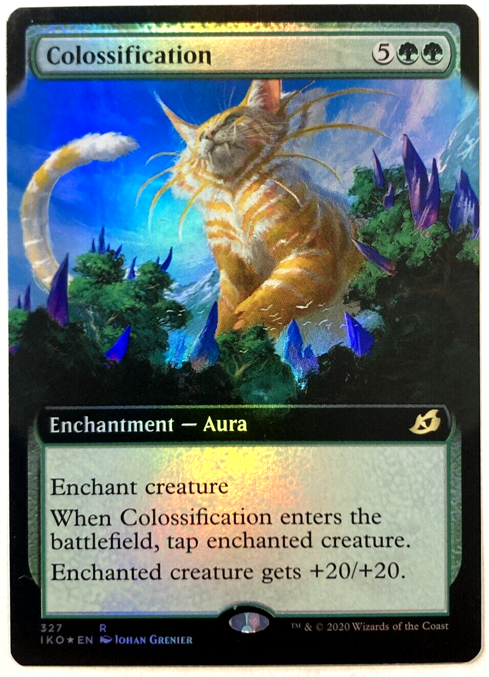 Colossification MTG Colossification EXTENDED ART FOIL Ikoria Lair of Behemoths 327 NM ...