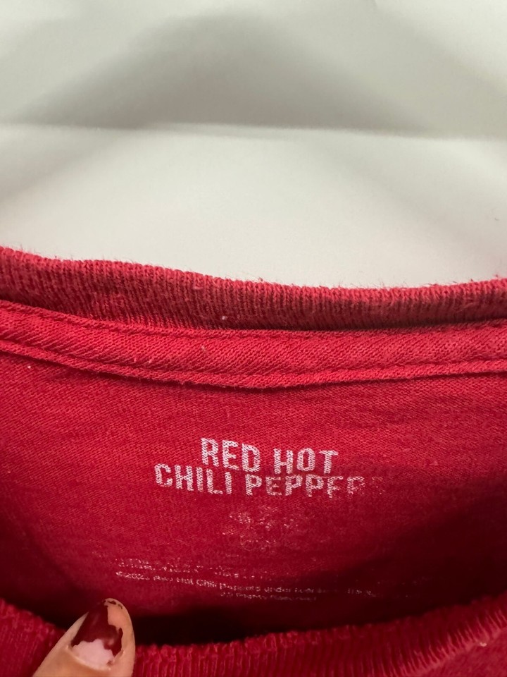 Red Hot Chili Peppers TShirt Women's Red Boyfriend Fit Short Sleeve