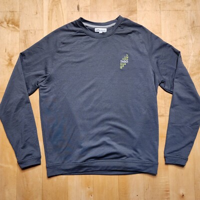 Peter Millar SWAG Sport Cradle Performance Crewneck Shirt Navy Blue Small Golf