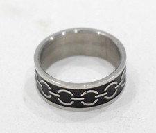 Ring Stainless Steel Etched Band Ring