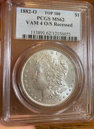 1882-O VAM-4 O/S Recessed PCGS MS62 Morgan Silver Dollar - PCGS Price List $400