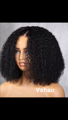 Bob style -100% human hair/4*4 transparent lace/12 inches/kinky curly