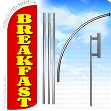 BREAKFAST - WINDLESS Swooper Feather Full Sleeve Banner Sign Flag KIT rq