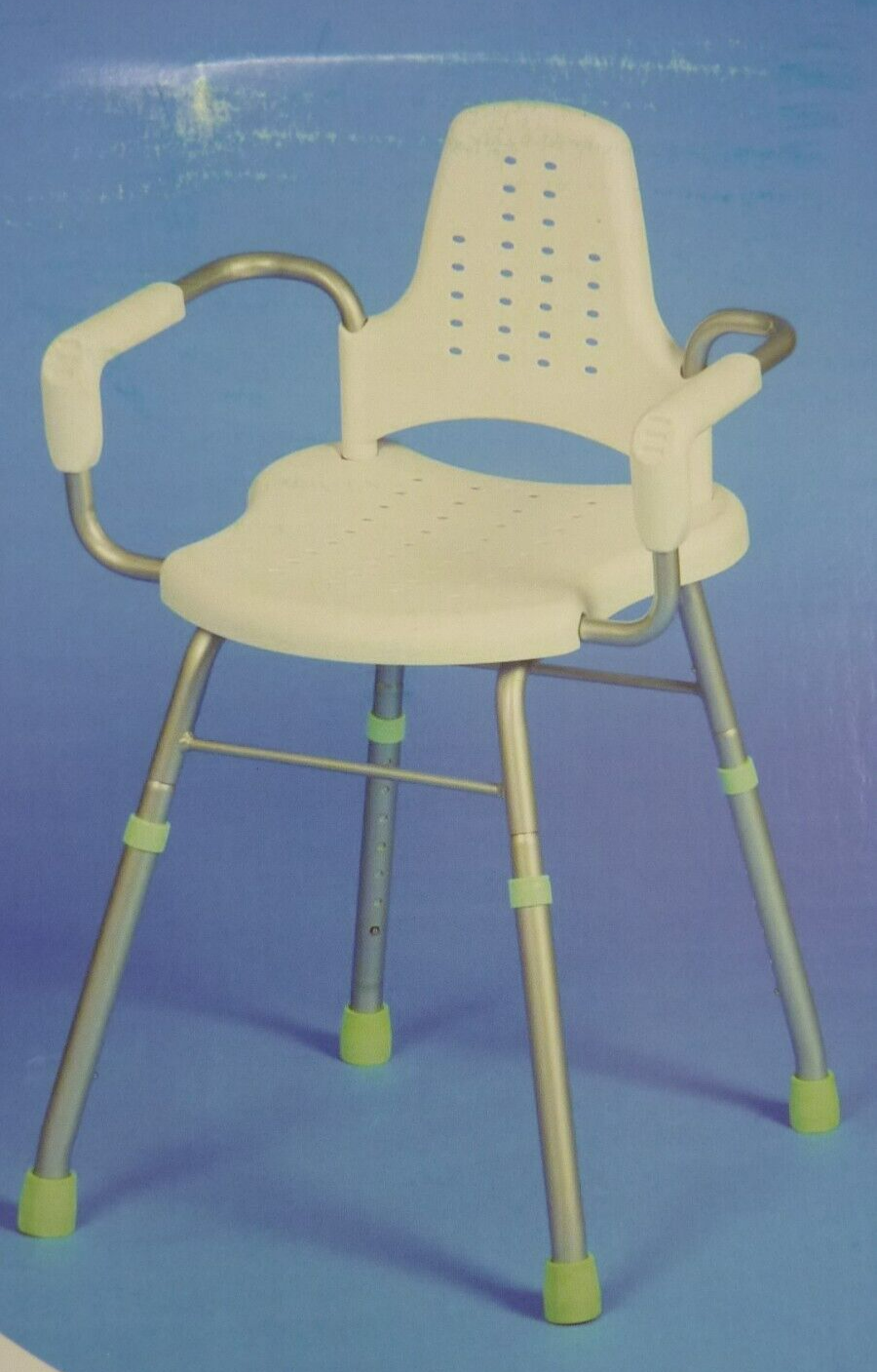 Prima Aluminium Modular 3 in 1 Shower Chair Stool Height Adjust 190Kg Back &Arms