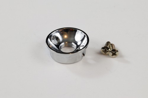 Cup-Style Input Jack Plate in Chrome, Black, and Gold - Picture 2 of 11