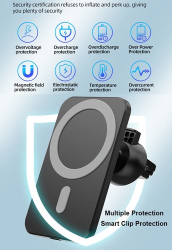 Wireless Magnetic Car Charger Mount Holder For iPhone Magsafe 15 14 13 12Pro Max - Zdjęcie 11 z 17