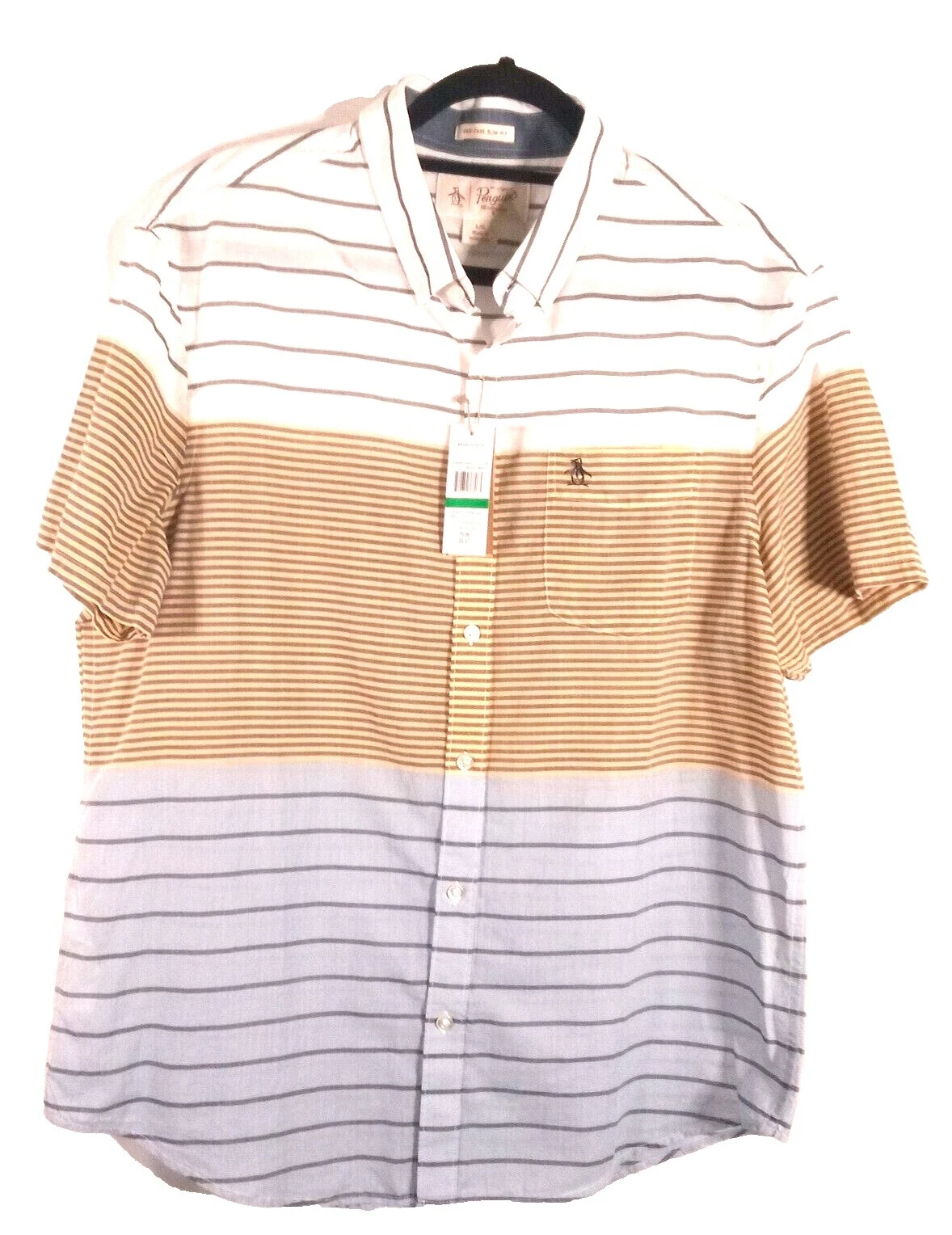 Camisas masculinas casuais listradas de algodão MunsingWear com botões