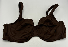 Cacique Bra 44D Brown Adjustable 3 Hook Underwire Lined Not Padded