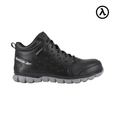 REEBOK SUBLITE CUSHION WORK MEN'S ATHLETIC WATERPROOF MID-CUT BLACK BOOTS RB4144