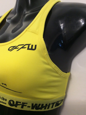 off white x nike yellow sports bra