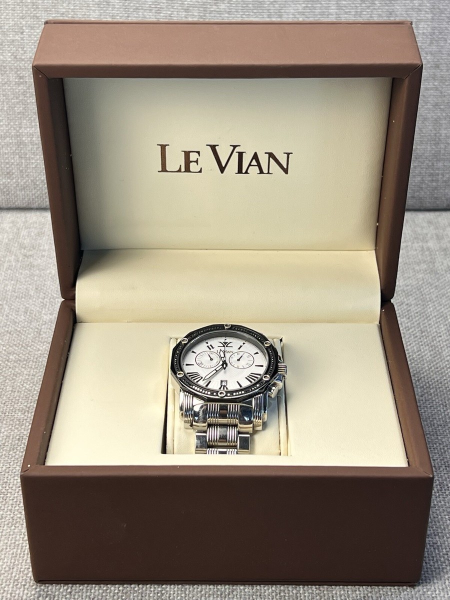 Levian Black and Silver Men’s Watch Le Vian Royalton Quartz Diamond Silver Dial Mens Watch ZAG 156 main image 4