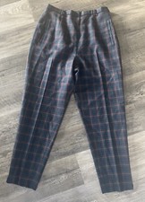 Vintage Pendleton Tartan Plaid 100 Wool Pants Flat Front Women  s Sz 12