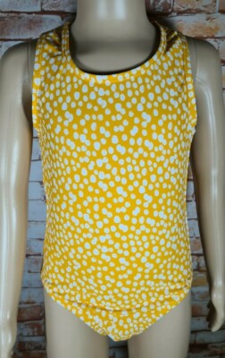 BNWT Girls Sz 9 Anko Golden Spot Crossover One Piece Swim Suit Bathers