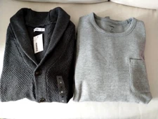 SONOMA Men's Shawl Collar Cardigan Sweater SZ MEDIUM w/SONOMA Sweatshirt!!