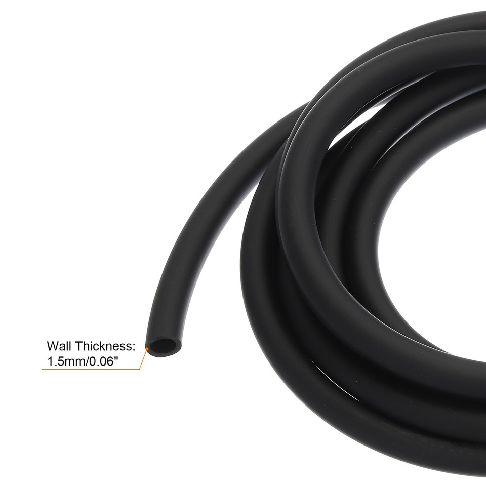 10 Foot Fuel Line Hose - 3/16" ID X 5/16" OD PVC, For Chainsaws, Lawn Mowers (Black)