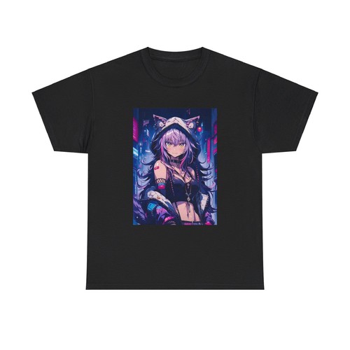 Waifu Anime T-shirt Girl Graphic Cartoon Retro Gaming Unisex Heavy Tee Gamer 9 - Picture 1 of 3