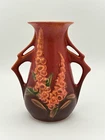 Roseville Foxglove Red 1942 Vintage Art Deco Pottery Ceramic Flower Vase 44-6
