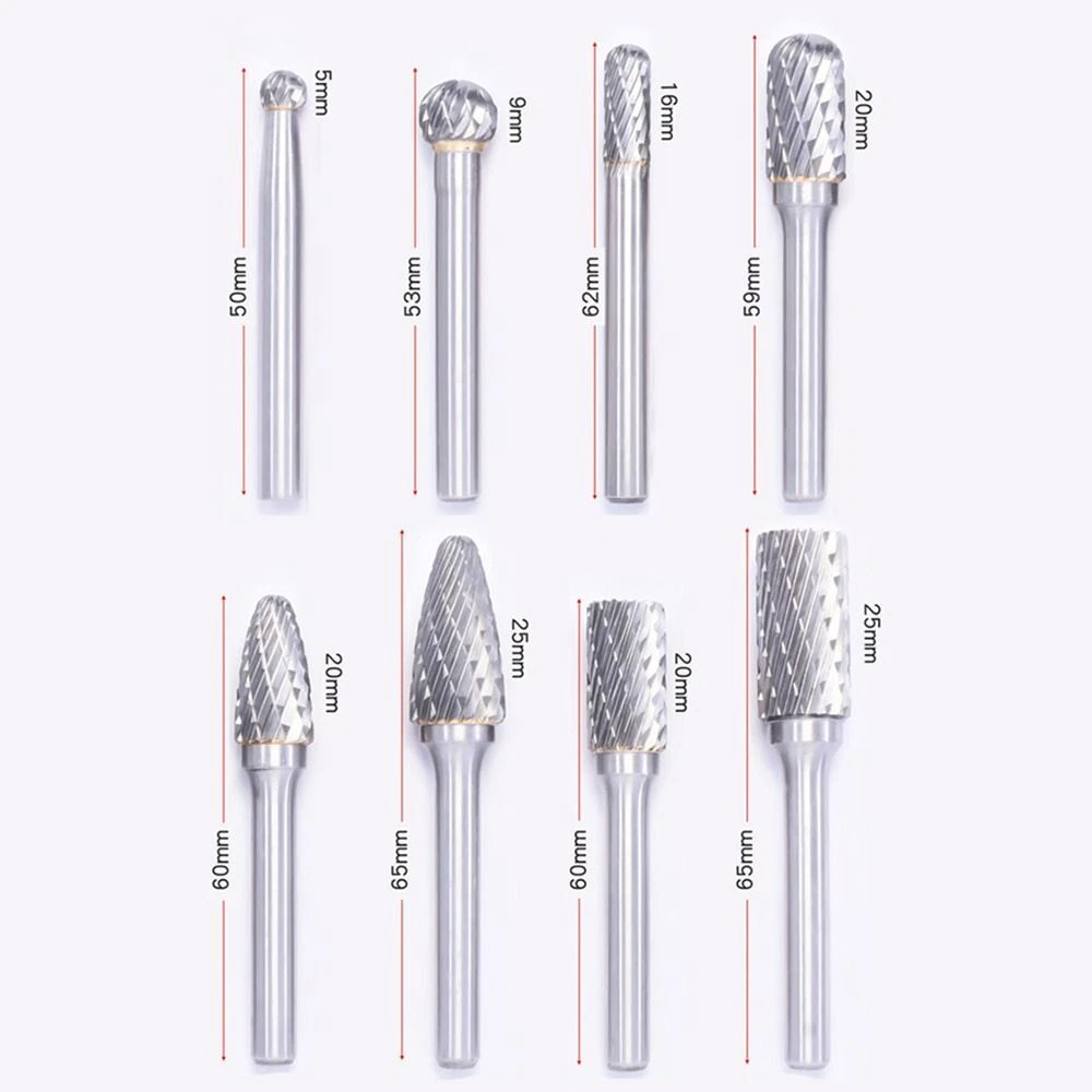 Metal Wood Weld Die Grinder Bits 6mm Shank Carbide Burr Set Rotary