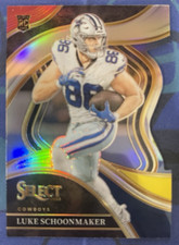 2023 Select Club Level Luke Schoonmaker Red Yellow Prizm Die Cut RC  Cowboys