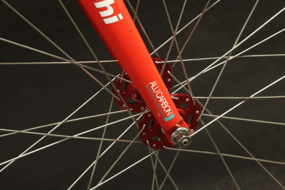 Bicicleta de pista Bianchi Super Pista 51cm engrenagem fixa vermelho/branco uso leve - Imagem 3 de 4