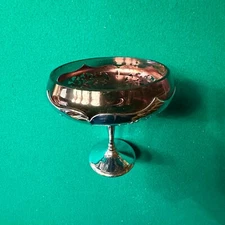 Vintage Farber Bros Cambridge Glass Krome Kraft Amethyst Compote Candy Dish 5.75