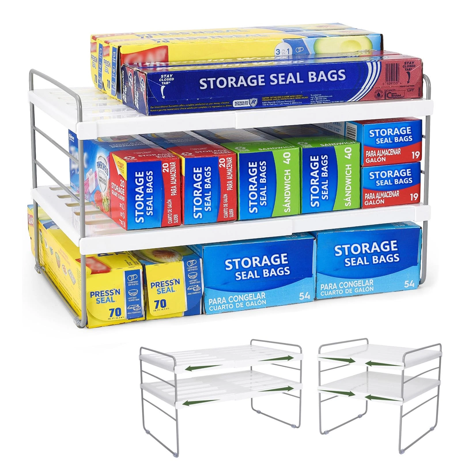 Pantry Organization and Storage for Kitchen - Expandable Kitchen Wrap Box Org...