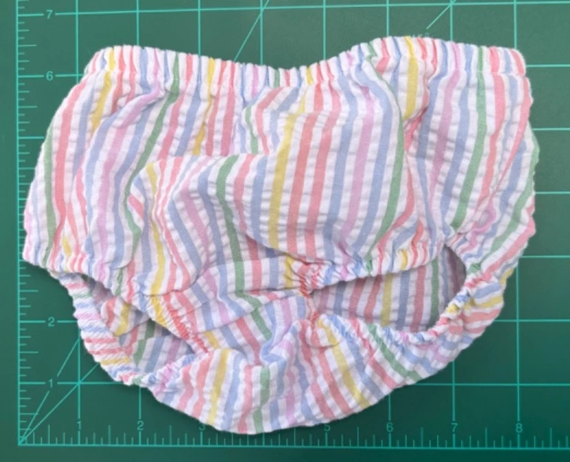 Bonnie Baby Girls’ 2-Piece Seersucker Smocked Pastel Stripe Dress & Bloomer Set - Image 4 of 4