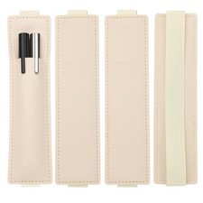 4Pcs Elastic Notebook Pen Holder, Adjustable Hold 2 Pen Holder PU Leather Pen...