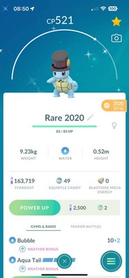 Pokèmon Go glänzend Squirtle Yamask Hut Kostüm Glück/SCHNELL/BESCHREIBUNG LESEN