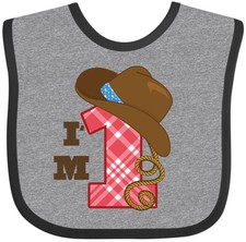 Inktastic Cowboy 1st Birthday Western Baby Bib First Kids Babys Year Old 1 Im
