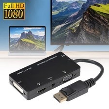 4‑in‑1 Adapter Cable Displayport To /VGA/DVI/Audio Converter Multifuncti New