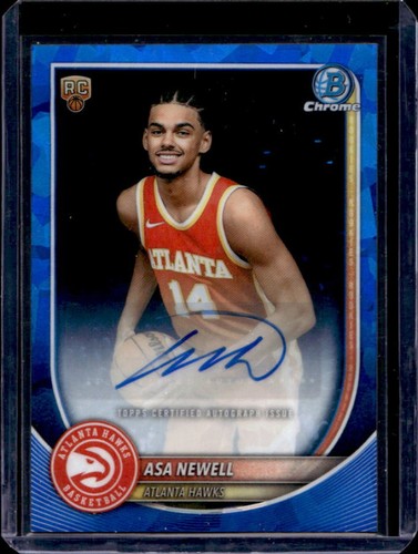 2025 Bowman Sapphire Asa Newell Chrome Auto Autograph RC Rookie #BCA-AN Hawks
