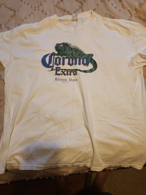 Riviera Maya Mexico Corona Extra Beer Cerveza White T-shirt SZ XL