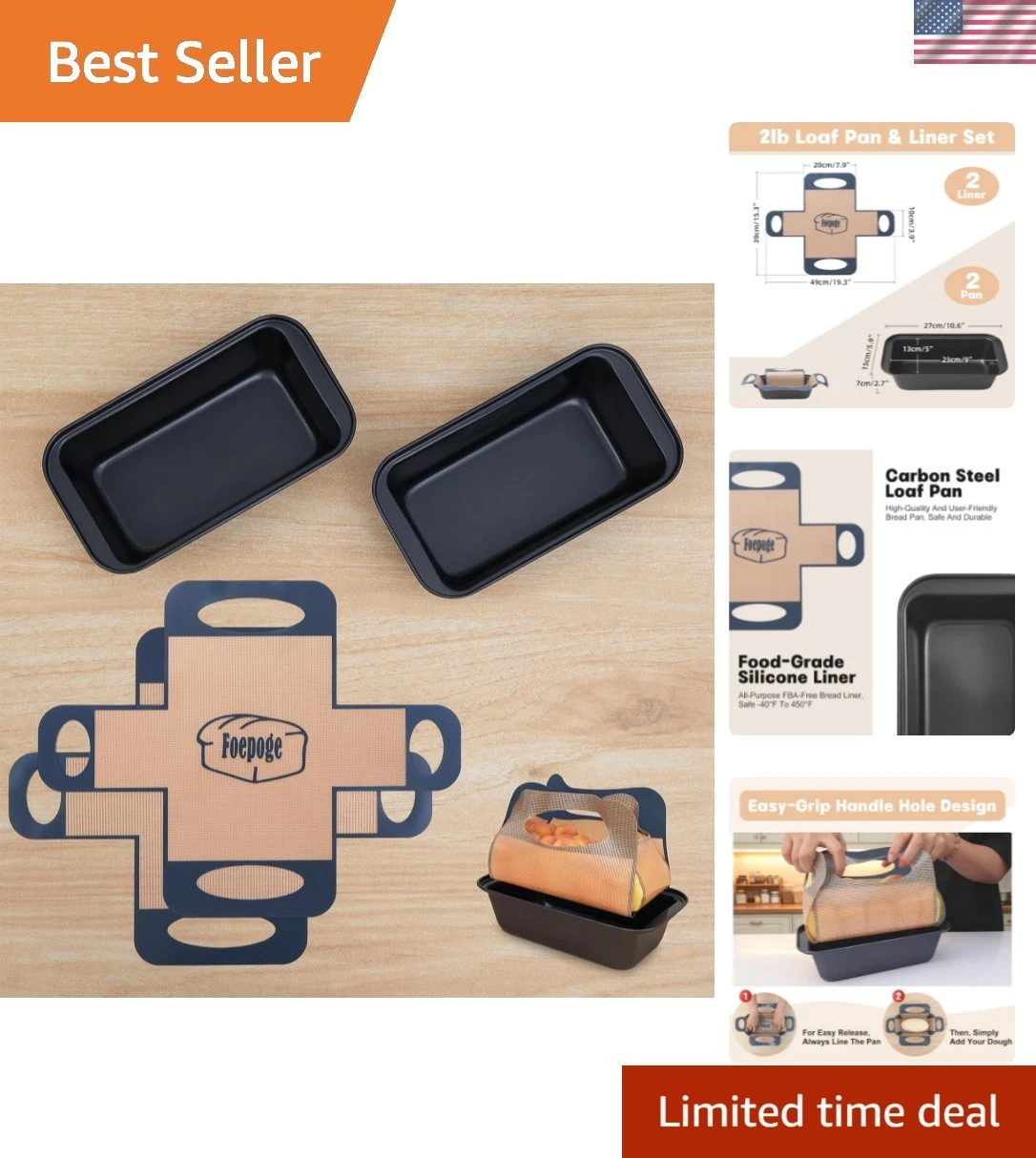 Loaf Pan with Liners Set: 2-Pack Nonstick 9 x 5 Inch Bread Pan and Loaf Liner...
Opens in a new wind