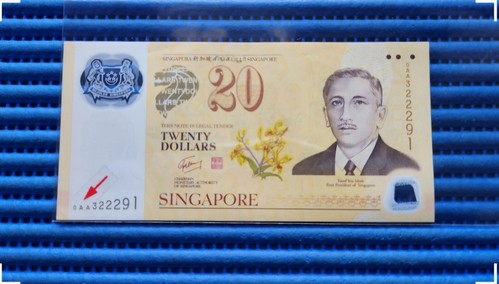 322291 2007 Singapore Brunei 40 Years of CIA Commemorative $20 Note 0AA 322291 - Picture 1 of 2
