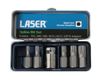 Laser Werkzeuge Spline Bit Set 6tlg 30mm Lang M5, M6, M8, M10 Und M12 0592