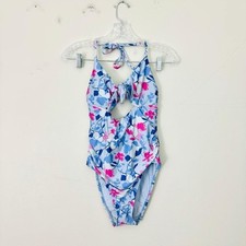Splendid Floral Blue and Pink One Piece With Tied Front Women  s Size Medium