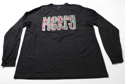 Texas True Threads Women's Merry Graphic Long Sleeve Top EH6 Black Size 2XL