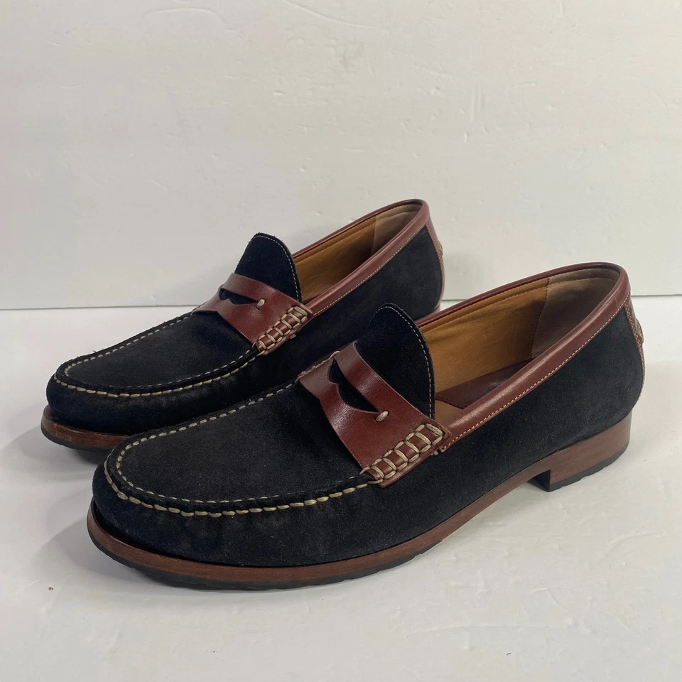 Mocasines Johnston & Murphy de gamuza de cuero Penny para hombre talla 10,5 preppy clásicos Foto 3 de 4