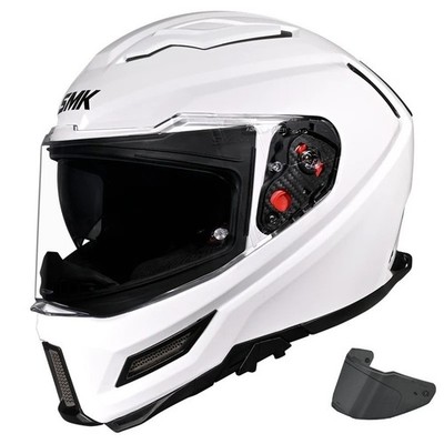 SMK Agnar Integralhelm Motorrad Motorradhelm & Dark Smoke Visier - Weiß