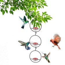 2025 New Hummble Slim Hummingbird Feeder, 3Pcs Circular Design Outdoor Hanging F