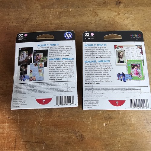 Lot Of 2 GENUINE HP 02 C8775WC Light Magenta Ink Cartridge HP PhotoSmart - Foto 3 di 3