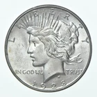 (1) 1928-S Choice AU Peace Silver Dollar 90% - CH AU Almost Unc - San Fran *9839