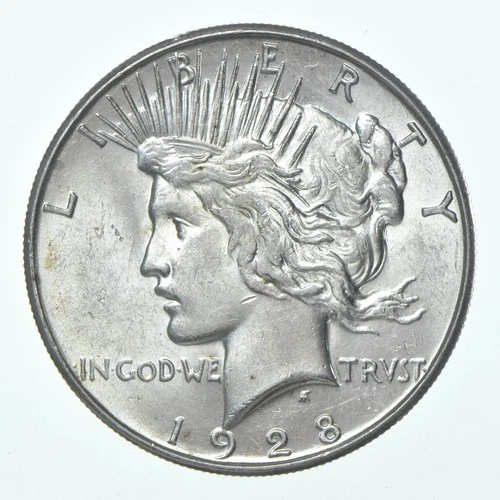 (1) 1928-S Choice AU Peace Silver Dollar 90% - CH AU Almost Unc - San Fran *9839