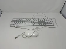 Apple White Aluminum USB Wired Keyboard A1243 and Apple wired Mouse A1152