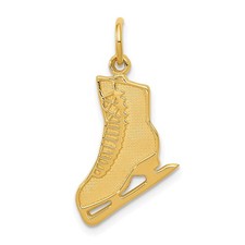 Real 14K Yellow Gold Figure Skate; Women & Men