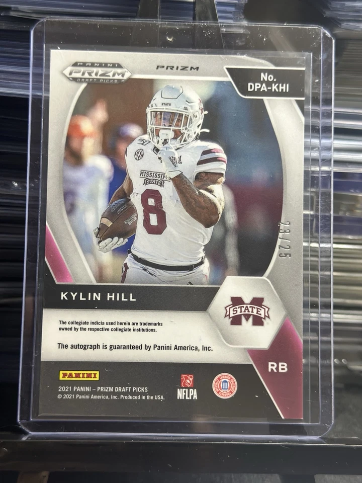Panini Prizm Draft Picks-Kylin Hill 23/25 RC/AU Red Disco - Image 2 of 2